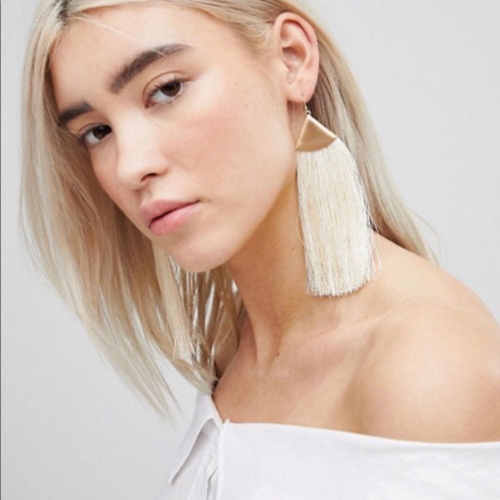 ASOS Folded Metal Tassel Earrings